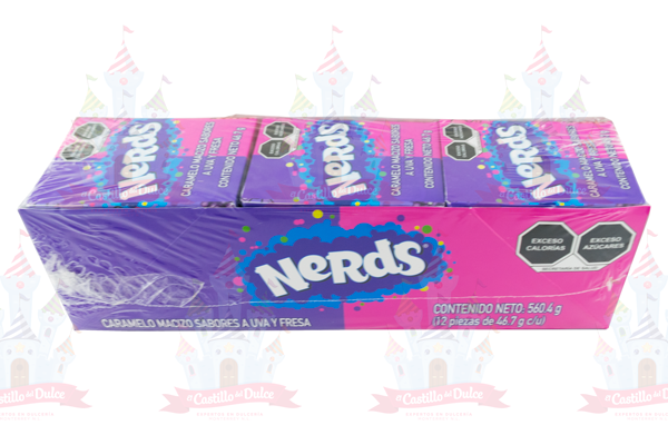 NERDS UVA / FRESA DISPLAY 30/12/46.7 GRS - EL CASTILLO DEL DULCE