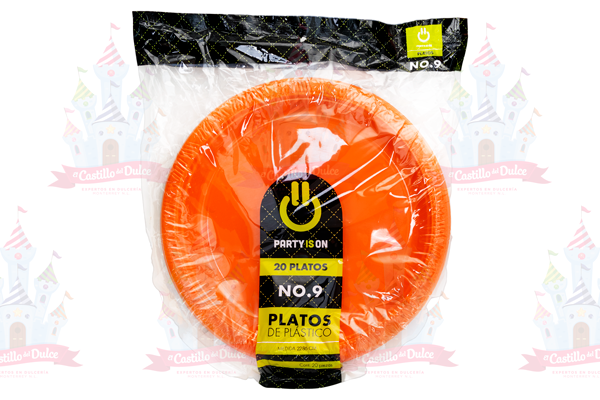 PLATO #9 NARANJA 12/20 PZA FAB. SELECTAS - EL CASTILLO DEL DULCE