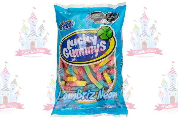 LUCKY GUMMYS GOMA LOMBRIZ NEON 8/1 KG