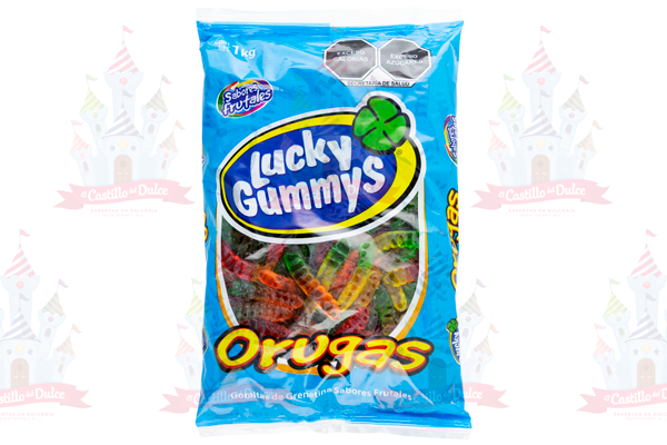LUCKY GUMMYS GOMA ORUGAS BRILLADAS 8/1 KG.