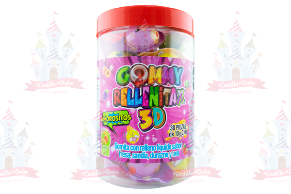 GOMITAS RELLENITAS 3D AMORSITOS 12/30 PZ HUBIN