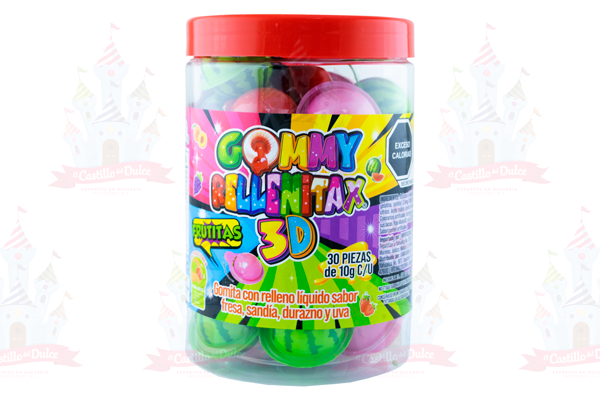 GOMITAS RELLENITAS 3D FRUTITAS 12/30 PZ HUBIN