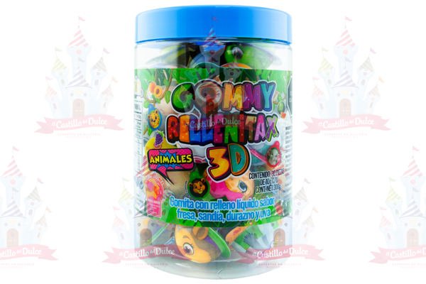 GOMITAS RELLENITAS 3D ANIMALES 12/30 PZ HUBIN