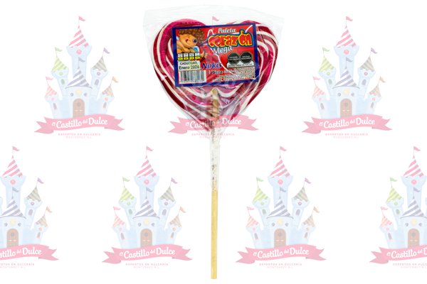 PALETA CORAZON MEGA 125/1 PZA NOKIS - EL CASTILLO DEL DULCE