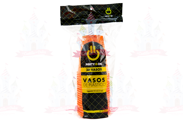 VASO #12 NARANJA 12/20 PZA FAB. SELECTAS - EL CASTILLO DEL DULCE