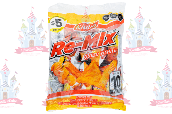 FRITURA RE MIX KIUBO QUESO CHILE 8/10/42GRS GONAC - EL CASTILLO DEL DULCE