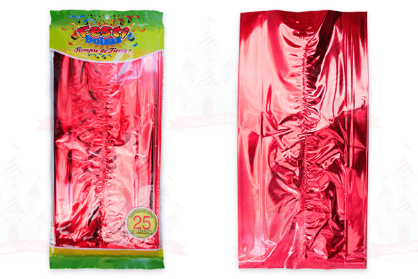 BOLSA METALIZADA ROJO 50/25 FESTIBOLSAS - EL CASTILLO DEL DULCE