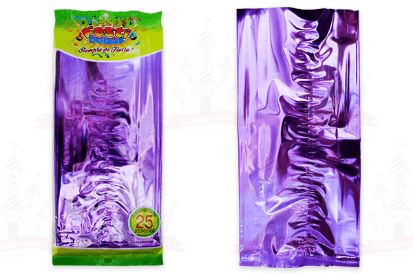 BOLSA METALIZADO MORADO 50/25 FESTIBOLSAS - EL CASTILLO DEL DULCE
