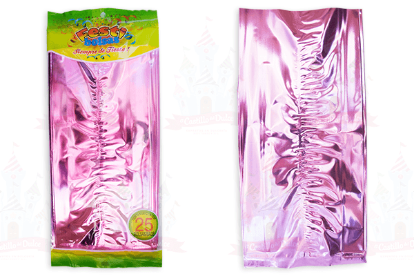 BOLSA METALIZADO ROSA 50/25 FESTIBOLSAS - EL CASTILLO DEL DULCE