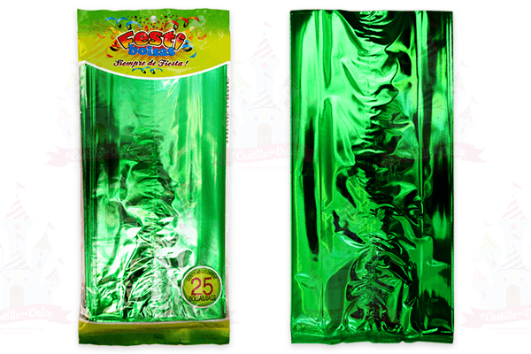 BOLSA METALIZADO VERDE 50/25 FESTIBOLSAS - EL CASTILLO DEL DULCE