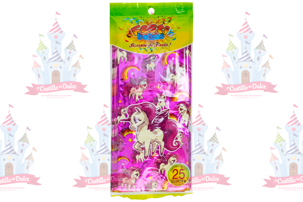 BOLSA UNICORNIO ROSA 50/25 FESTIBOLSA - EL CASTILLO DEL DULCE