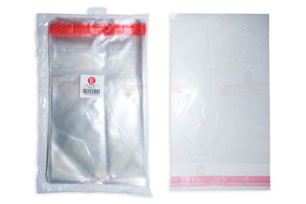 BOLSA CELOFAN CON ADHESIVO 12X18+3 50/100 PZ PYB - EL CASTILLO DEL DULCE
