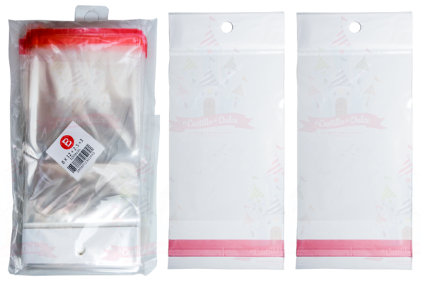 BOLSA CELOFAN C/ADHESIVO 8X12 100/100 PZ PYB - EL CASTILLO DEL DULCE