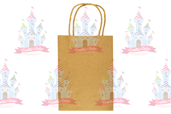 BOLSA KRAFT ASA MEDIANA 480/1 PZA CALTOM - EL CASTILLO DEL DULCE