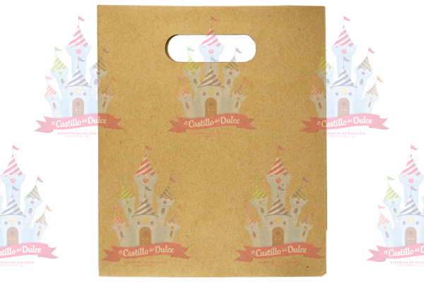 BOLSA KRAFT TROQUELADA CHICA 360/1 PZA CALTOM - EL CASTILLO DEL DULCE