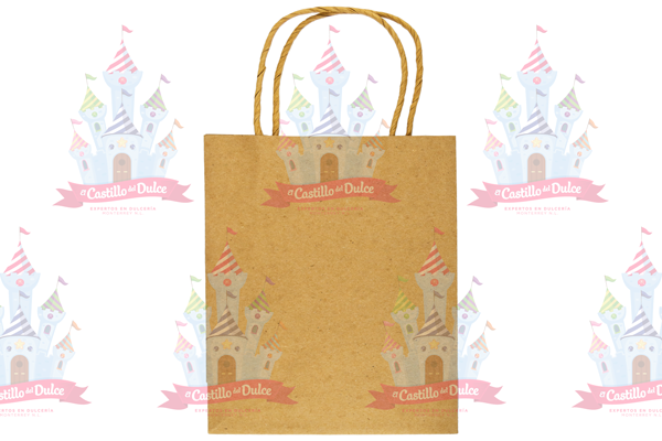 BOLSA KRAFT ASA GRANDE 240/1 PZA CALTOM - EL CASTILLO DEL DULCE