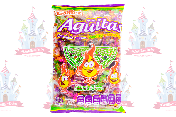AGUITAS ACIDULADO C/CHILE 20/100 PZA GOMEZ - EL CASTILLO DEL DULCE