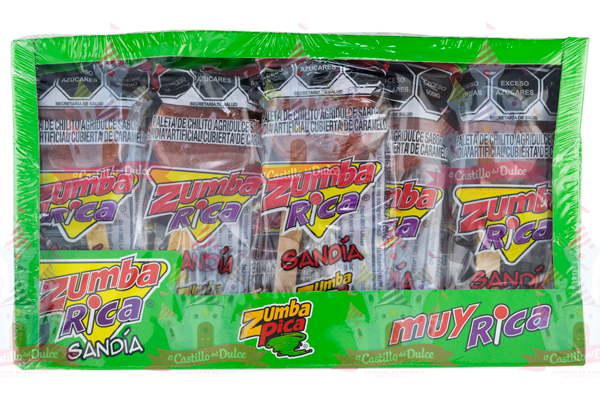 PALETA ZUMBARICA SANDIA 24/12 PZA - EL CASTILLO DEL DULCE