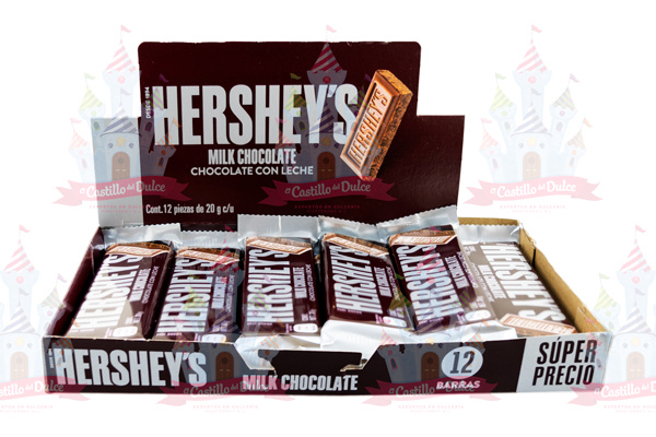 BARRA LECHE 12/12 20 GRS PZA HERSHEY - EL CASTILLO DEL DULCE