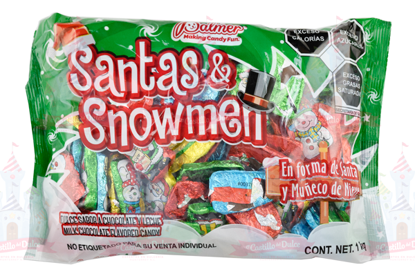 CHOCOLATE SANTA & SNOWMEN 14/1 KG PALMER - EL CASTILLO DEL DULCE