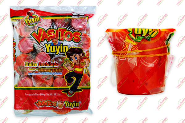 VASO ROJO TAMARINDO YUYIN 24/20 PZ PAQUITO - EL CASTILLO DEL DULCE