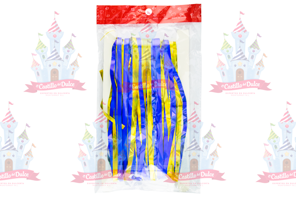 CORTINA METALICA AZUL/DORADO 1 PZA CASTILLO - EL CASTILLO DEL DULCE