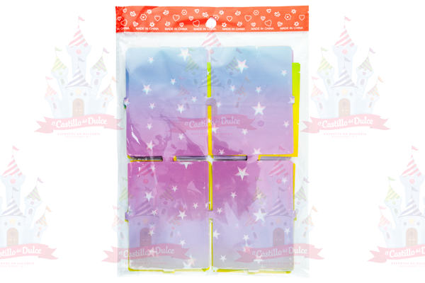 CORTINA CUADRADA MULTICOLOR PASTEL 1 PZA - EL CASTILLO DEL DULCE