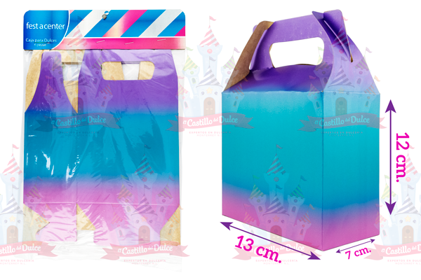 CAJA MULTICOLOR METALIZADO 25/6 PZA FESTACEN - EL CASTILLO DEL DULCE