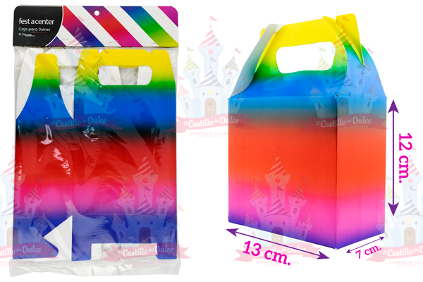 CAJA RAINBOW 25/10 PZA FESTACENTER - EL CASTILLO DEL DULCE