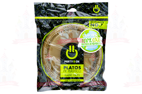 PLATO #7 DORADO 12/20 PZA FAB. SELECTAS - EL CASTILLO DEL DULCE