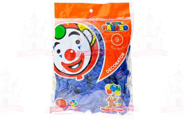 GLOBO DECORATOR #9 AZUL ROYAL 100/50 PZS - EL CASTILLO DEL DULCE