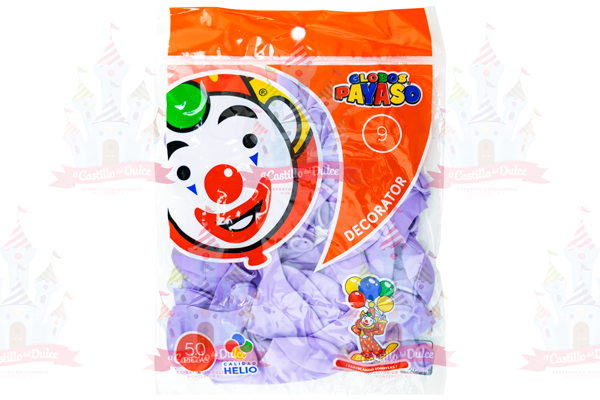 GLOBO DECORATOR #9 LILA 100/50 PZAS - EL CASTILLO DEL DULCE