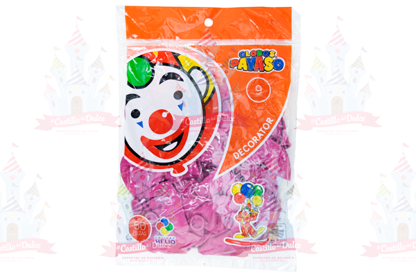 GLOBO DECORATOR #9 ROSA MEXICANO 100/50 PZA - EL CASTILLO DEL DULCE