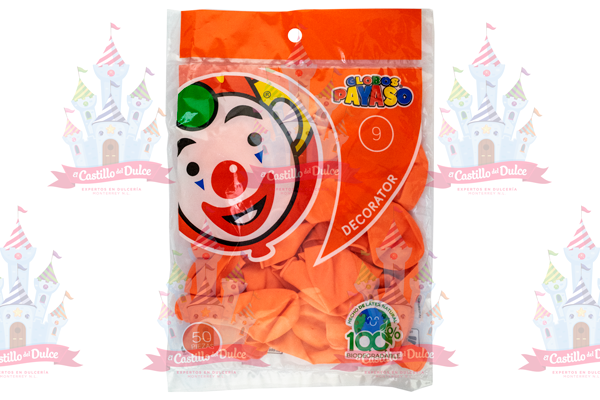 GLOBO DECORATOR #9 SALMON 100/50 PZS - EL CASTILLO DEL DULCE
