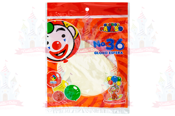 GLOBO ESFERA P-36 BLANCO 10/3 PZA FAB SELEC - EL CASTILLO DEL DULCE