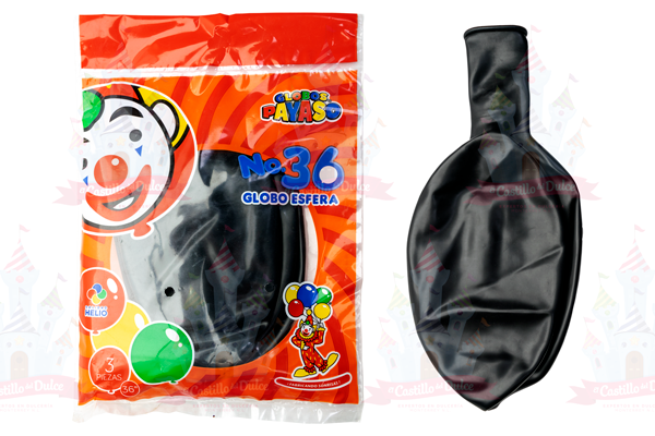 GLOBO ESFERA P-36 NEGRO 10/3 PZA FAB SELEC - EL CASTILLO DEL DULCE