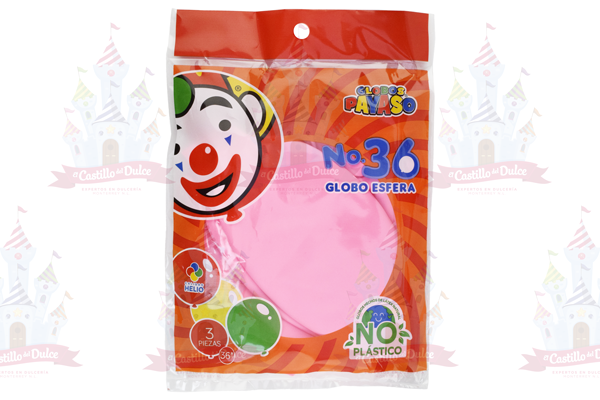 GLOBO ESFERA P-36 ROSA BEBE 10/3 PZA FAB SELEC - EL CASTILLO DEL DULCE