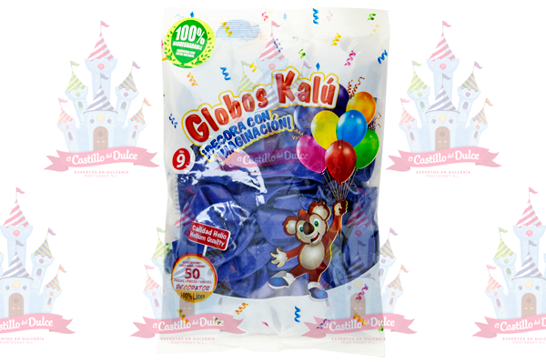 GLOBO DEC #9 AZUL REY 50/50PZA KALU - EL CASTILLO DEL DULCE