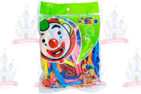 GLOBO PAYASO ZEPELIN #270 35/100 PZS - EL CASTILLO DEL DULCE
