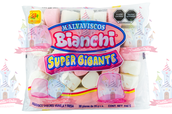 BOMBON SUPER GIGANTE BCO Y ROSA 5/30 LA ROSA - EL CASTILLO DEL DULCE