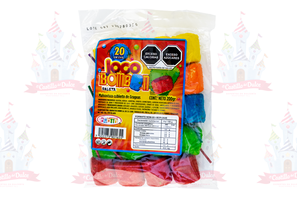PALETA LOCO BOMBON 40/20 PZA HUBIN - EL CASTILLO DEL DULCE