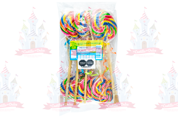 PALETA CHILINDRINA ARCOIRIS 20/10 MACIAS - EL CASTILLO DEL DULCE