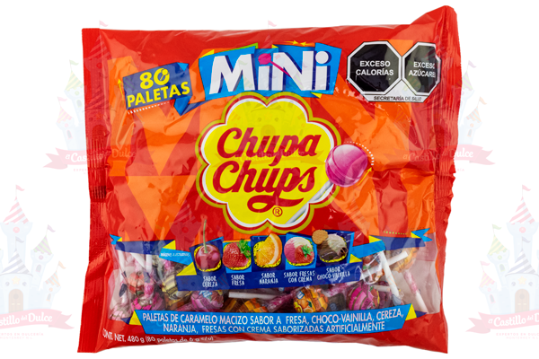 PALETA MINI CHUPA CHUPS 18/80 PZS - EL CASTILLO DEL DULCE
