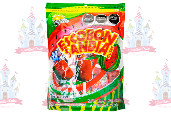 PALETA ESCOBON SANDIA RELLEN 35/40 PZ MARA - EL CASTILLO DEL DULCE