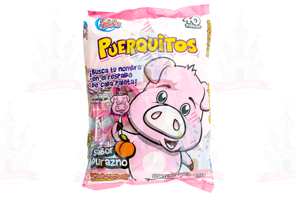 PALETA PUERQUITOS 24/40 PZA COOL TOONS - EL CASTILLO DEL DULCE