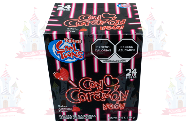 CON CORAZON NEON 24/24 PZS. COOL TOONS - EL CASTILLO DEL DULCE