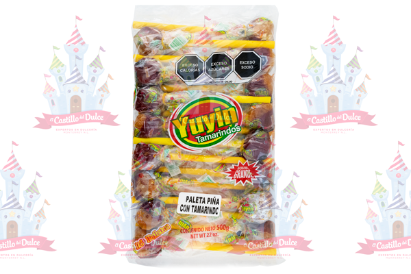 PALETA PIÑA/TAMARINDO 16/16 PZA YUYIN - EL CASTILLO DEL DULCE