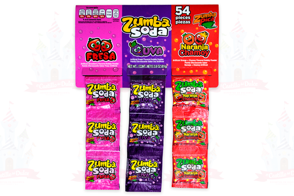 ZUMBA SODA TIRA SURTIDA 45/48 PZA - EL CASTILLO DEL DULCE