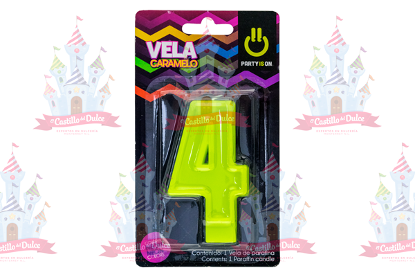 VELA CARAMELO MIX # 4 12/1 PZ FAB SELECTA - EL CASTILLO DEL DULCE