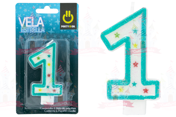 VELA ESTRELLA AZUL # 1 12/1 PZ FAB SELECTA - EL CASTILLO DEL DULCE